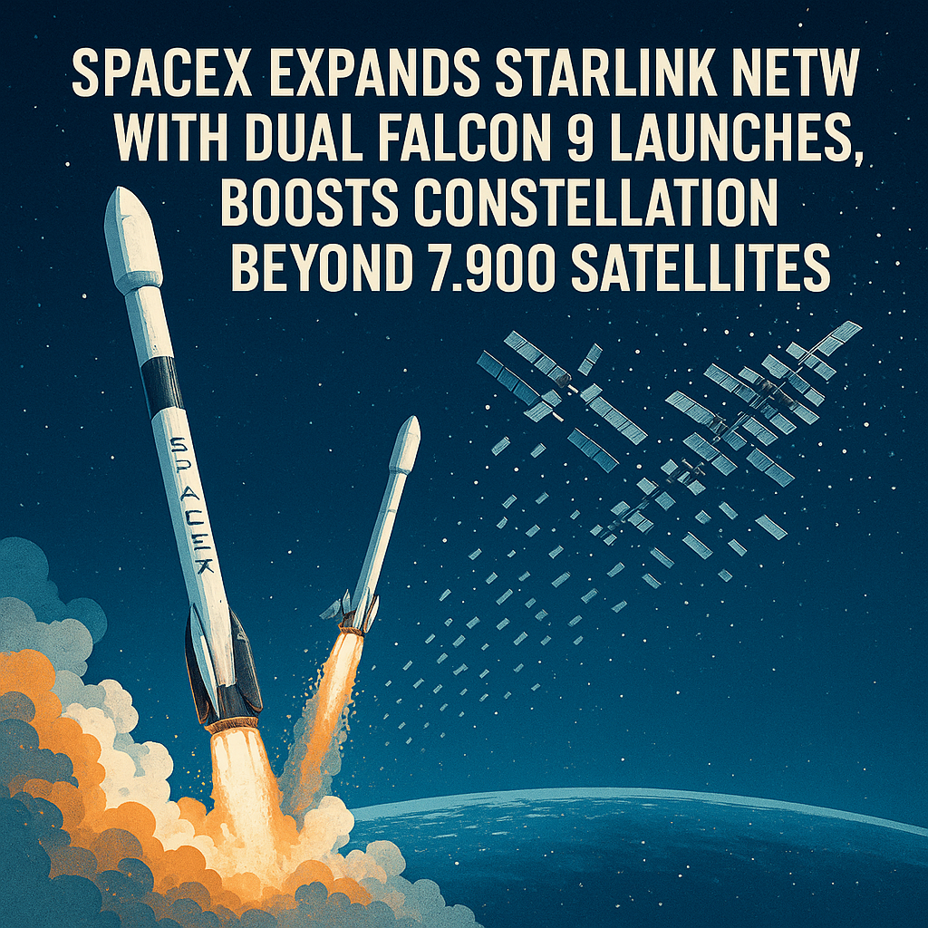 SpaceX Expands Starlink Network with Dual Falcon 9 Launches, Boosts Constellation Beyond 7,900 Satellites