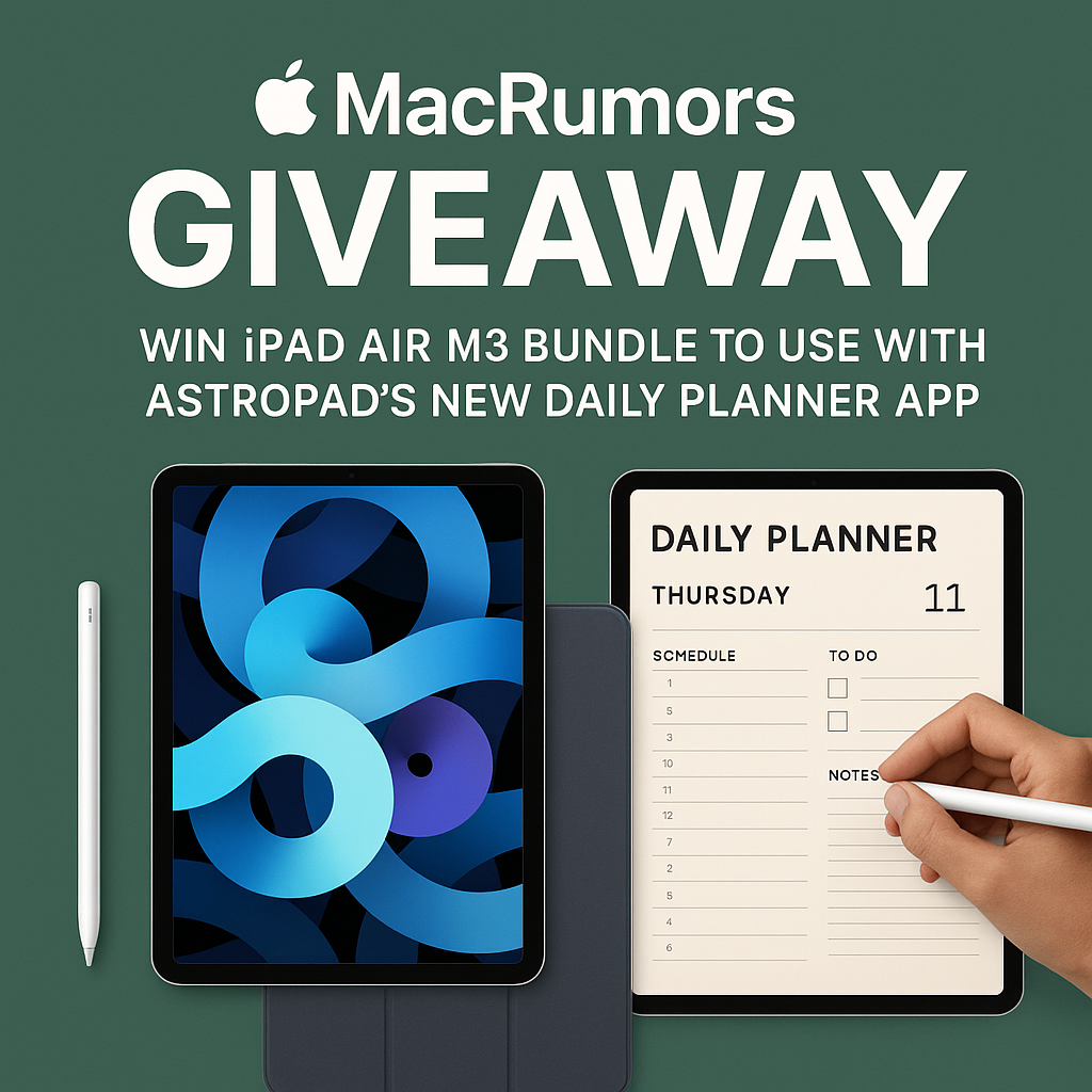 MacRumors Giveaway: Win iPad Air M3 Bundle to Use With Astropad's New Daily Planner App
